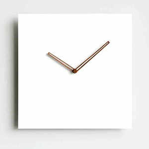 ホワイトインデックススクエアウォールクロック天然木ウォルナット木材指針シンプルライン 文字盤がない時計ナチュラルモダンウォールクロックホワイト 壁掛け時計 ブラウンSQUARE WALL CLOC