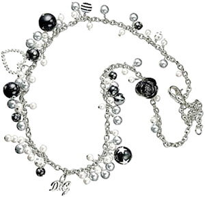 DOLCE&GABBANA �y���_���g�l�b�N���X���C���X�g�[���n�[�g���u���b�N���S�{�[�������S�v���[�g�A�N�Z�T���[ �`�F�[��PENDANT NECKLACE�h���K�o �h���`�F���K�b�o�[�iJewelry DJ0569�h���K�o D&G �f�B�[