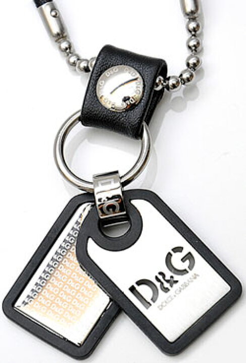 楽天市場】D&G ネックレス ジュエリーブラック×シルバータグ 打ち抜き 