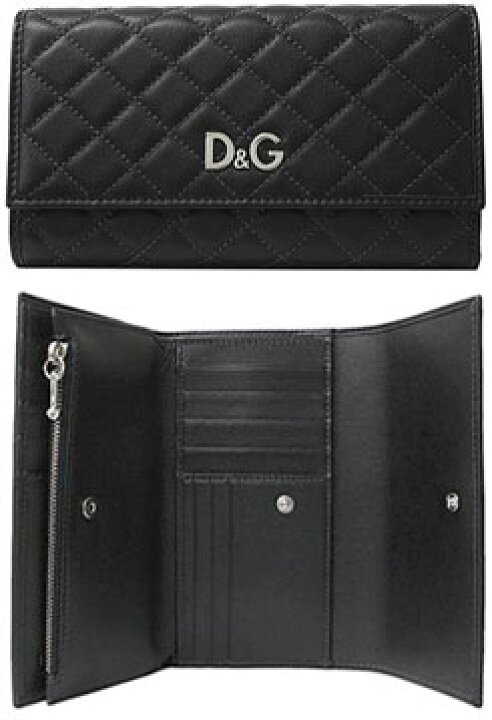 楽天市場】D&G DOLCE&GABBANAキルティングレザー 三つ折長財布ロゴ金具 
