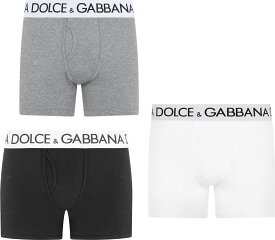 DOLCE&GABBANA D&Gドルチェ＆ガッバーナウエストオールオーバーロゴ ボクサーパンツメンズ ボクサーブリーフパンツ ブラック ホワイト グレーアンダーウェア ドルガバ ディー＆ジーダブルエラスティックジャージーUNDER WEAR W0800WHN0000BK8291GY