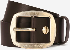 DOLCE&GABBANA�h���`�F���K�b�o�[�i�h���K�o �����Y���U�[�x���g���S���󃉃C�g�S�[���h�I�[�o���o�b�N���_�[�N�u���E���J�[�t�X�L�����U�[���E���h�G�b�W���S D&G LEATHER BELT8R103BR
