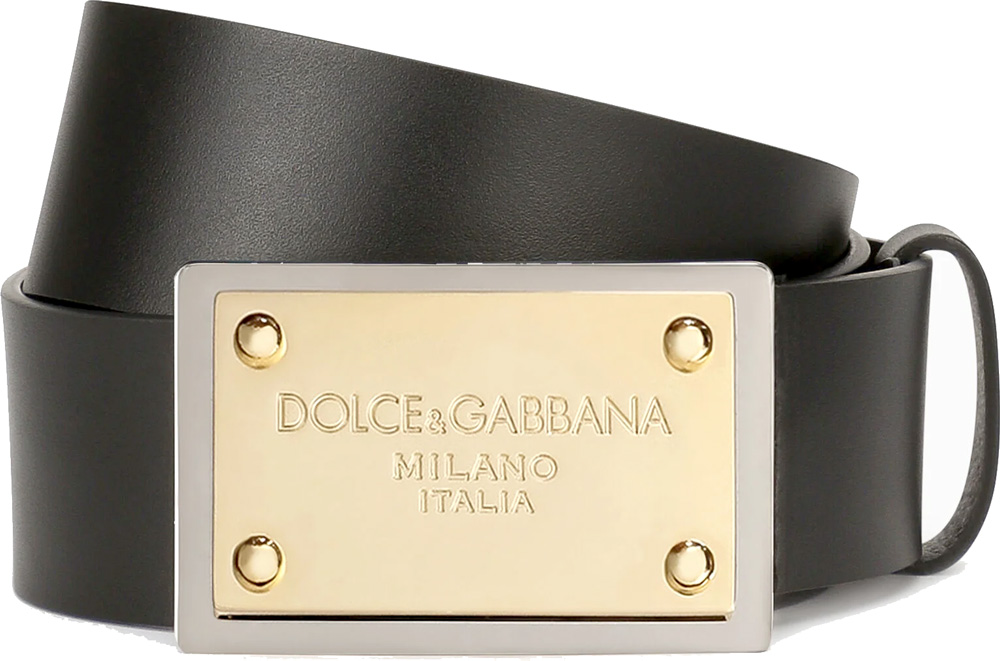 D&G DOLCE&GABBANA belt ブラック シルバー スクエア - 小物