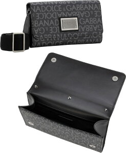 DOLCE&GABBANA D&G�h���`�F���K�b�o�[�i �h���K�o�΂ߊ|���~�j�V�����_�[�o�b�O�R�[�e�B���O�W���K�[�h �N���X�{�f�B�o�b�O4�|�C���g���S���󃁃^���v���[�g�u���b�N×�_�[�N�O���[ ���b�Z��