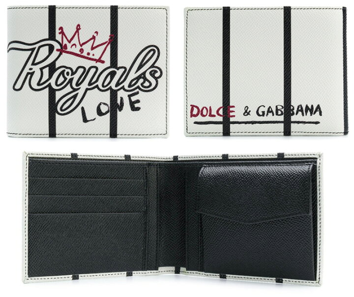 楽天市場 Dolce Gabbana D Gドルチェ ガッバーナドルガバ メンズ 小銭入れ付き二つ折り財布ホワイト ブラックボーダーレイヤーズ ドーフィンカーフレザー２つ折り財布 ウォレット サイフ さいふ王冠 ディー ジー クラウンroyals Love Hwt26whbk Kaminorth