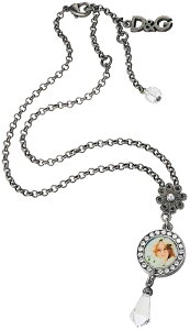 DOLCE&GABBANA �y���_���g�l�b�N���X�N���X�^��×�t�����[×���E���h�v���[�g�V���o�[ �A�N�Z�T���[PENDANT NECKLACE�h���K�o �h���`�F���K�b�o�[�iJewelry DJ0260�h���K�o D&G �f�B�[���W�[���f�B�[�X 