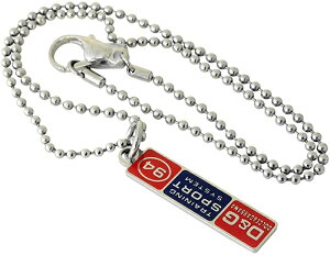 DOLCE&GABBANA �y���_���g�l�b�N���X�v�����g�o�[�v���[�g�u94�v ���b�h×�u���[�V���o�[�A�N�Z�T���[ �{�[���`�F�[��PENDANT Jewelry NECKLACE�h���K�o �h���`�F���K�b�o�[�i�h���K�o D&G �f�B�[���W