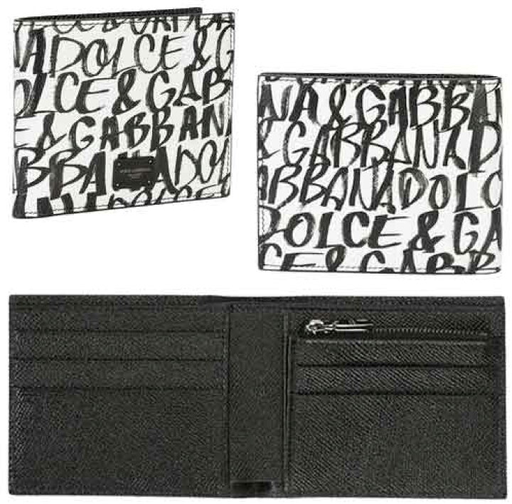 楽天市場 D G Dolce Gabbana小銭入れ付き二つ折財布 ホワイト手書きロゴイラストプリントドルチェ ガッバーナ ドルガバブラックスクエアロゴプレート 2つ折り財布 ドーフィンカーフレザーファスナー小銭入れ折財布harznwhillustlogo Kaminorth