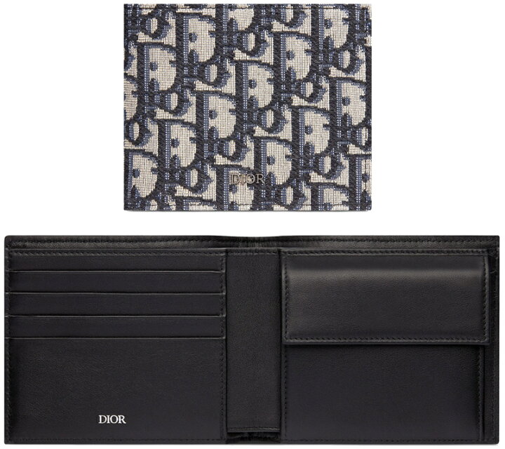 楽天市場 Dior Homme ディオールオム小銭入れ２つ折り財布ルテニウムメタルロゴ イタリア製メンズ二つ折り財布オブリークジャカードキャンバス 二つ折り財布ベージュ ブラックスムースレザーwallet Obliqueh05ebebkさいふ サイフ コンパクトウォレット Kaminorth