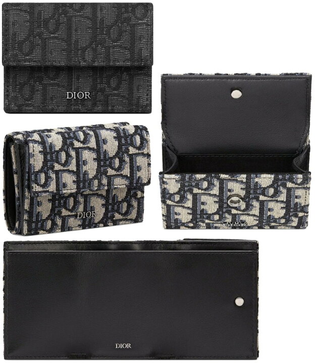 Christian Dior 三つ折り財布 コンパクト ジャカード オブリーク