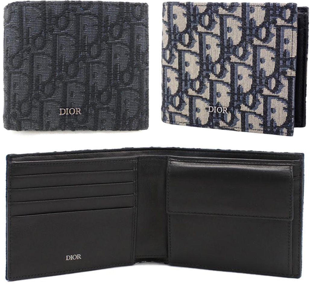 人気！】Dior HOMME ディオールオム 二つ折財布 ジャガード ブラック 