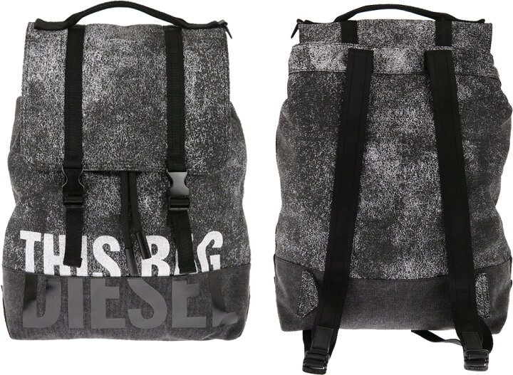 楽天市場】DIESEL ディーゼル リュックサックアッシュグレー×ブラック 