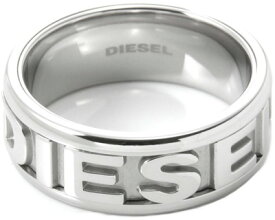 DIESEL ディーゼル リングスチール シルバー エンボスロゴ 指輪メンズ レディース ロゴリングエンボストツロゴ RING STEEL