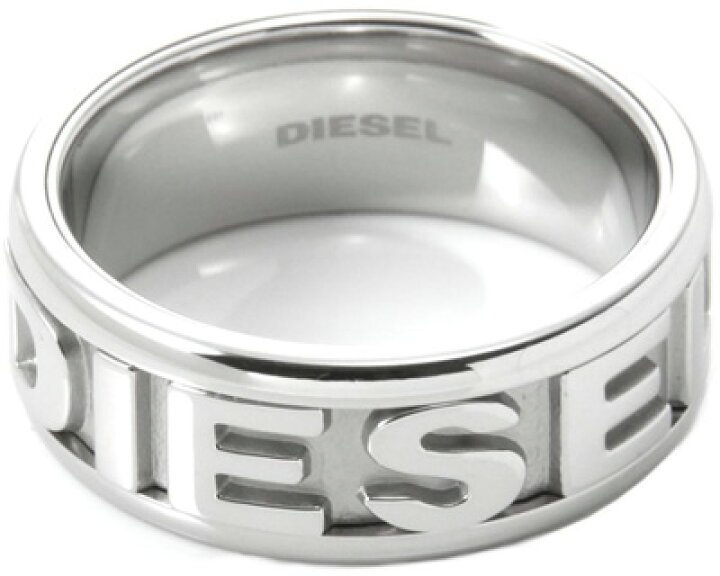 楽天市場】DIESEL ディーゼル リングスチール シルバー エンボスロゴ 