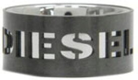 DIESEL ディーゼル リングステンシル ブラック×シルバー抜きロゴ 指輪メンズ レディース ロゴリングDX0020 040 STENCIL BLK