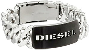 DIESEL uXbgfB[[ Sv[g약`F[uXłS K^ubN Vo[ XeXANZT[ jpY fB[XNew Logo Stainless Steel Bracelet