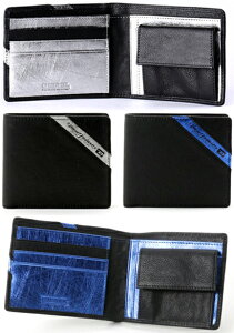 DIESEL ディーゼル小銭入れ付き二つ折り財布スラッシュラインロゴブラック シルバー メタルブルーさいふ サイフ ウォレット パースメンズハイレッシュスモールINDUSTRY LINE UP HIRESH S wallet