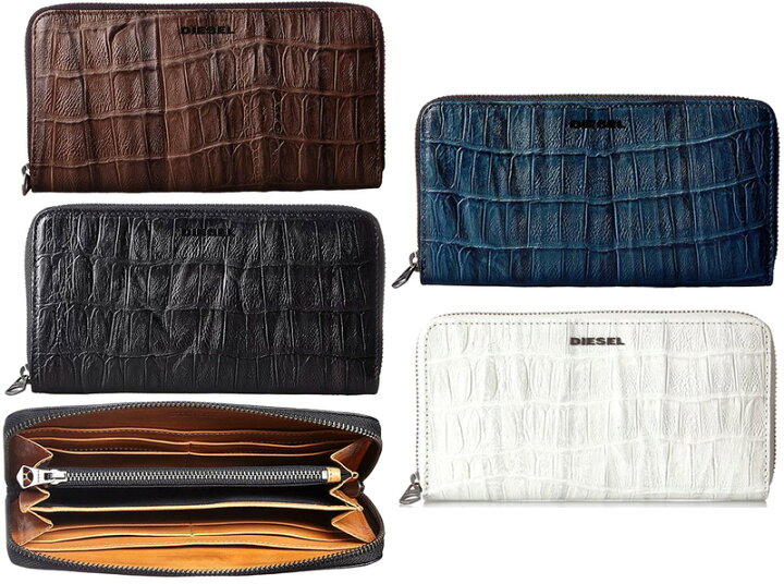 楽天市場】DIESEL ディーゼル メタルロゴエンボスクロコダイル小銭入れ  