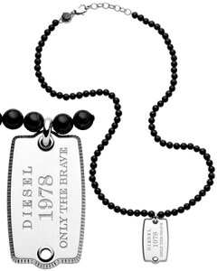 DIESEL y_glbNXfB[[ hbO^Ov[gS MUGbW1978 Vo[×~^[^O ubN{[ANZT[ IjLX ߂̂PENDANT NECKLACE Black SEMI-PRECI