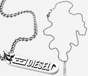 DIESEL y_glbNXfB[[ Be[WSVo[o[v[g^OXhbO^OqJ`[twbhr[YANZT[ Y fB[XSILVER PENDANT NECKLACELogo-Engra