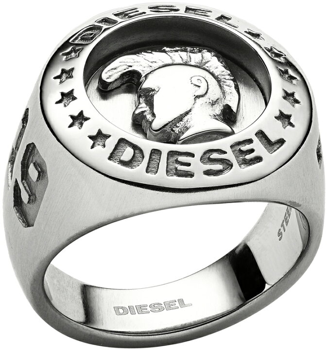 楽天市場】DIESEL ディーゼルシルバーリング3Dブレイブマンロゴ立体 