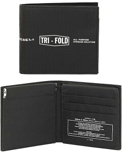 DIESEL ディーゼル バネ口金小銭入れ付き二つ折り財布 インディゴブルーホワイトログ ブラックTRI-FOLD HIRESHSP T8013BKメンズ2つ折り財布ALL PORPOSE STORAGE SOLUTIONさいふ サイフ ウォレット パース