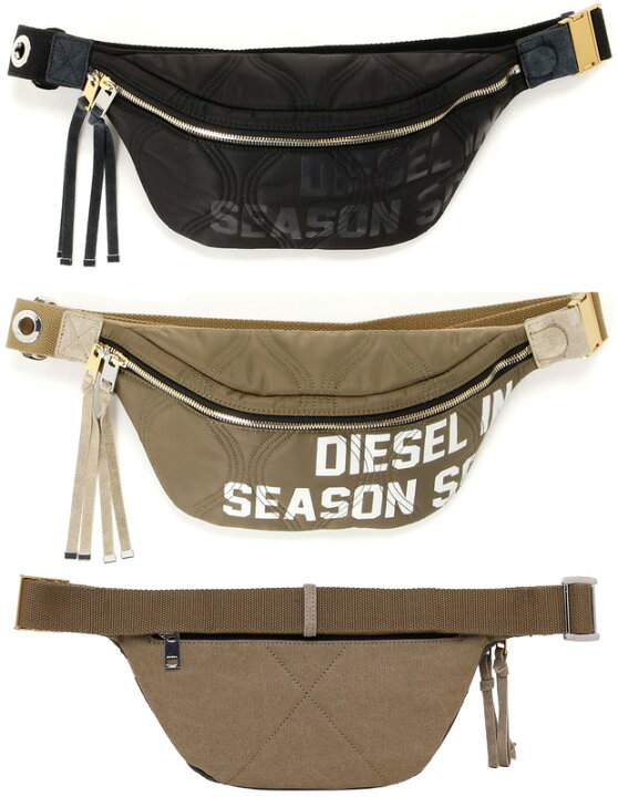 楽天市場】DIESEL ディーゼル ボディーバッグブラック オリーブカーキ 