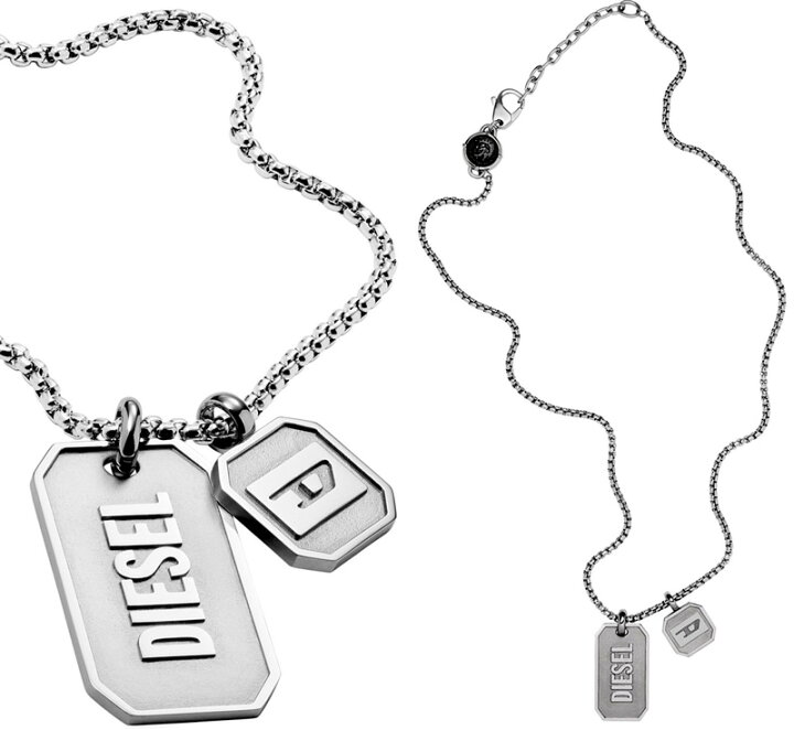 楽天市場】DIESEL ディーゼル ペンダントネックレスWタグネックレス 8 