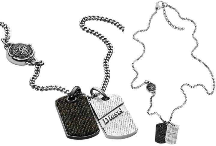 楽天市場】DIESEL ペンダントネックレスディーゼル Wプレートデニム 