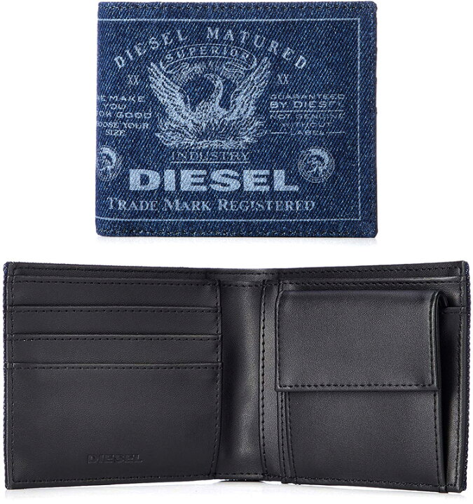 楽天市場】DIESEL ディーゼル プリントロゴ小銭入れ付き二つ折り 