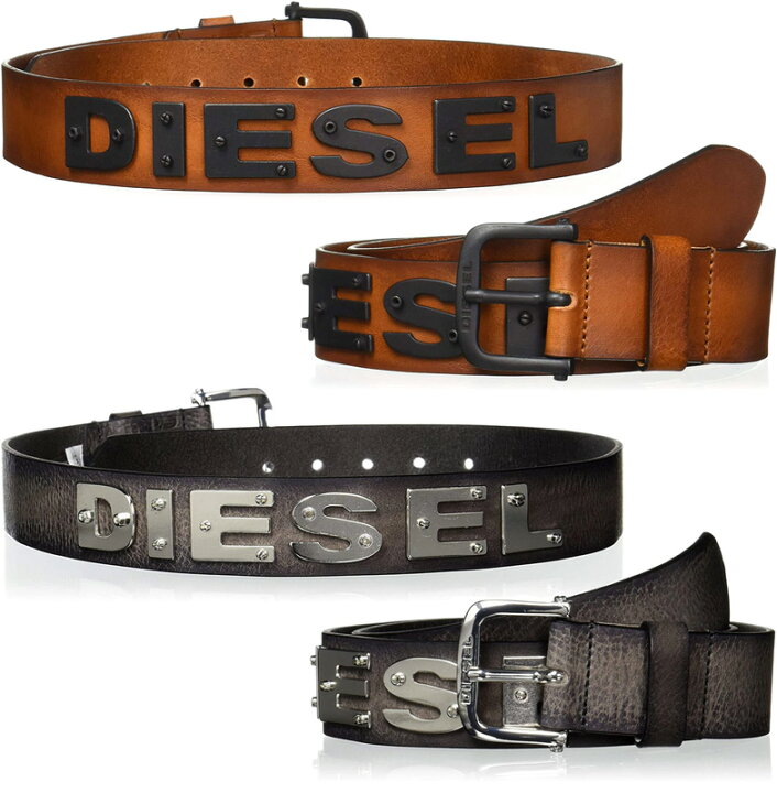 楽天市場】DIESEL ディーゼルメンズ レザーベルトレタリングデザイン 