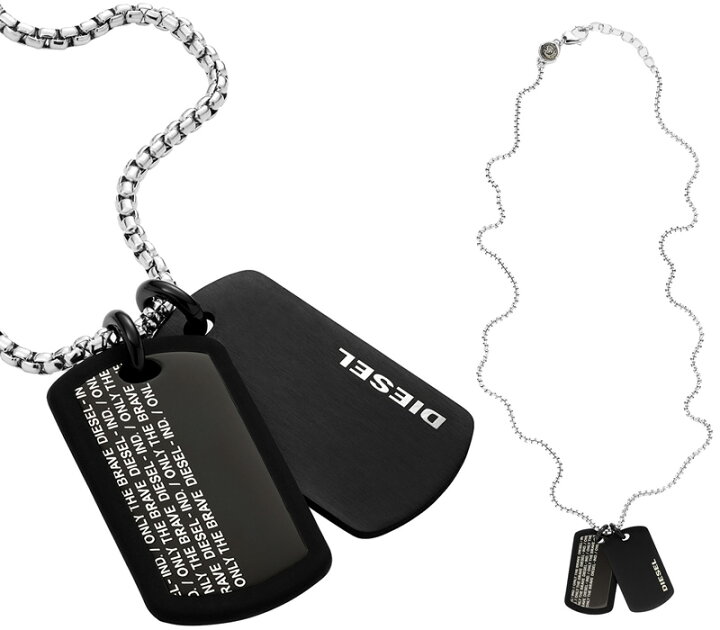 楽天市場】DIESEL シルバーペンダントネックレスディーゼル ダブル 