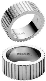 DIESEL ディーゼル シルバーリング指輪 アラウンドエッジ ストライプエッチングメンズ レディース ロゴリングSTAINLESS STEEL SILVER RING約15号約16号 約19号約20号 約21号約22号 約24号約25号