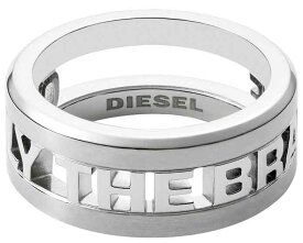 DIESEL ディーゼルメンズ スチールリングシルバー オンリーザブレイブ指輪 メンズ RINGシンプルライン内周ロゴ16号17号18号19号20号21号ONLY THE BRABVE
