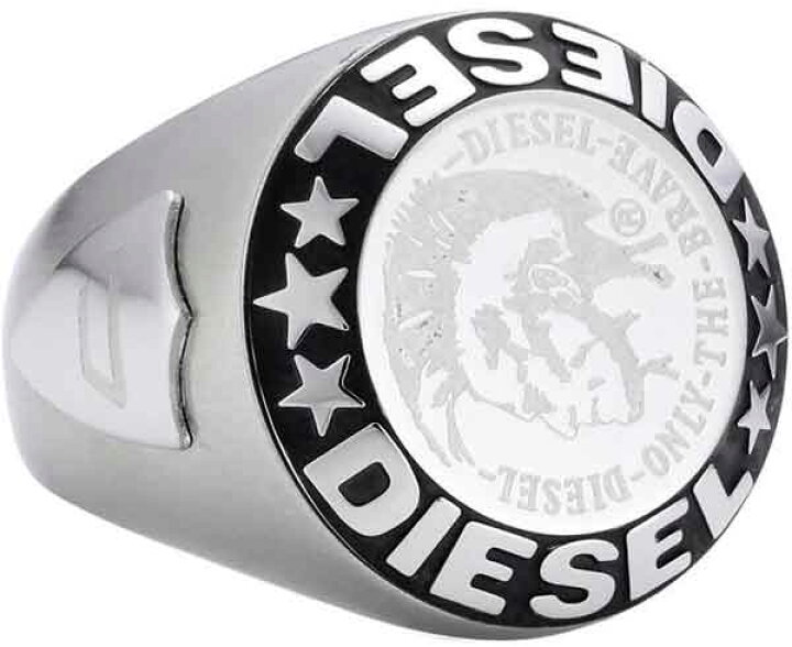 楽天市場】DIESEL ディーゼル リングシルバー 指輪 ロゴ＆スターメンズ 