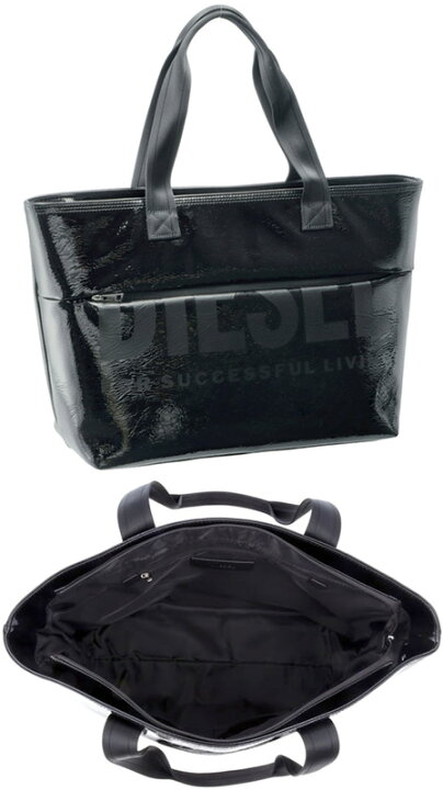 楽天市場】DIESEL ディーゼルフェイスロゴ トートバッグブラック マチ 