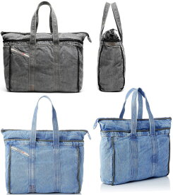 DIESEL ディーゼルキャンバストートバッグウォッシュグレー ウォッシュデニムブルーショルダーバッグ ショッピングバッグジャカードインダストリーロゴラベルバック 鞄 ストーンウォッシュCANVASSHOULDER＆SHOPPINGTOTEHP44431410BLP4444T8013