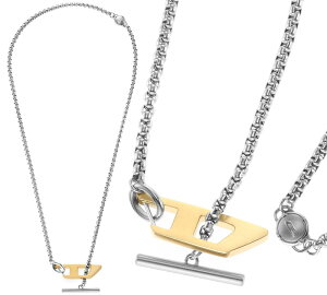 DIESEL fB[[ y_glbNX`[J[lbNXS[hDSv[gV_[o[zbN Vo[`F[ANZT[ Y fB[X DSh[{^DPLATE PENDANT NE