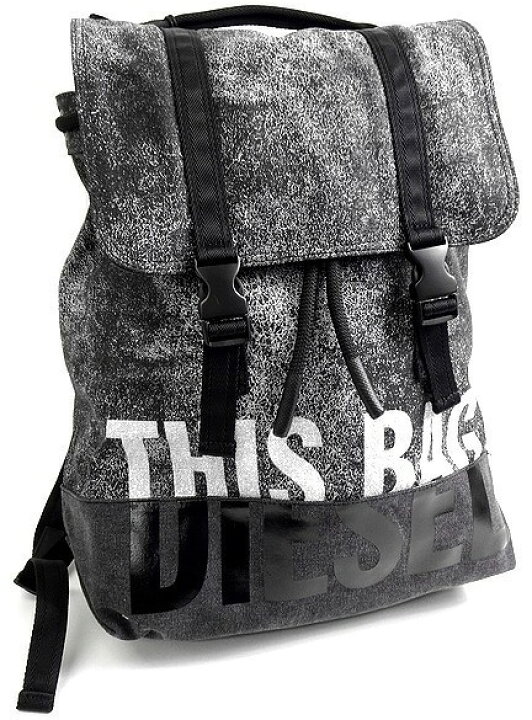 楽天市場】DIESEL ディーゼル リュックサックアッシュグレー×ブラック  