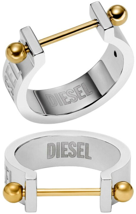 楽天市場】DIESEL ディーゼルバイカラーシルバーリングオメガゴールド 