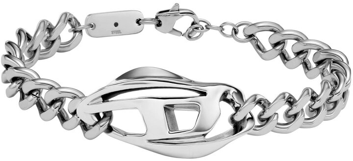 楽天市場】DIESEL ディーゼル喜平チェーンブレスレットシルバー 