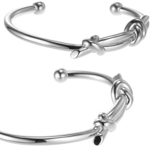 DIESEL fB[[ fB[X Y_umbgJtuXbgVo[XeXoOuXbgjp jZbNXANZT[ Stainless Steel Cuff Knot BRACELET