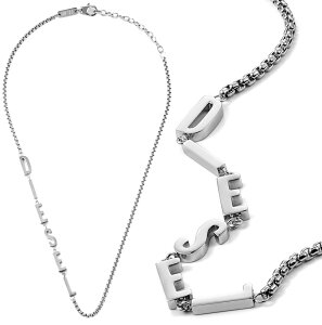 DIESEL fB[[ y_glbNXfB[X Y VOl`[Sv[g^[SN`F[3DS XeXVo[ANZT[PENDANT NECKLACEqJ