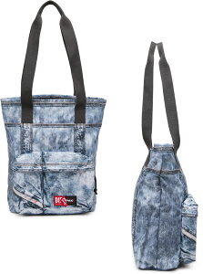 DIESEL デニムバッグ 2way トートバッグ 大容量 肩掛け ショルダー 