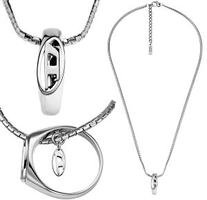 DIESEL fB[[ lbNX Y fB[Xȉ~^DSwփy_ggbvI[oDSOy_gVo[Ogbv Vo[ANZT[ PENDANT NECKLACE 00DJWRING