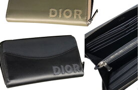 DIOR HOMME ディオールオム小銭入れ付きラウンドファスナー長財布ロックステッチロゴブラック×グレー ブラウン×カーキスムースカーフスキン レザーロングウォレットクリスチャンディオール Christian DiorH05HKHH869BK 長札 さいふ サイフ