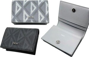 DIOR HOMME �f�B�I�[���I�� �C�^���A�� �t���b�v�r�W�l�X�J�[�h�P�[�X�p���W�E���R�[�e�B���O���^�����S�}�`�t����܂薼�h���� �u���b�N �O���[�J�[�h�X���b�g�t�� �_�C�������h�p�^�[��