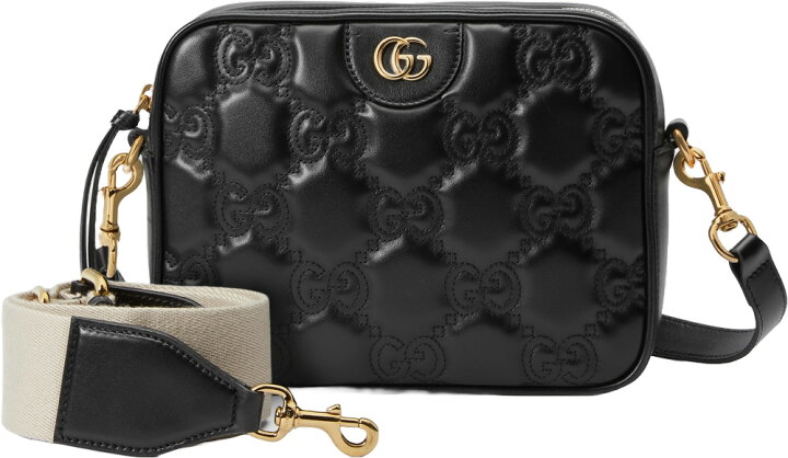 楽天市場】GUCCI グッチ レディース ダブルGロゴブラックキルティング 