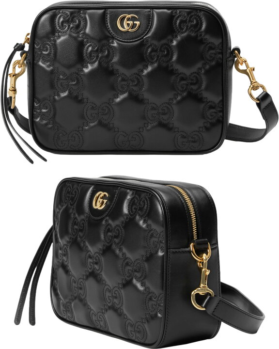 楽天市場】GUCCI グッチ レディース ダブルGロゴブラックキルティング 