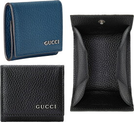 GUCCI グッチ メンズ コインケース メタルロゴブラック ネイビー 型押しレザー ホック留め小銭入れシルバーGUCCIロゴ クラシックレザーモアレライニング スナップボタンクロージャーGUCCI LOGO COIN CASE 10004236NV